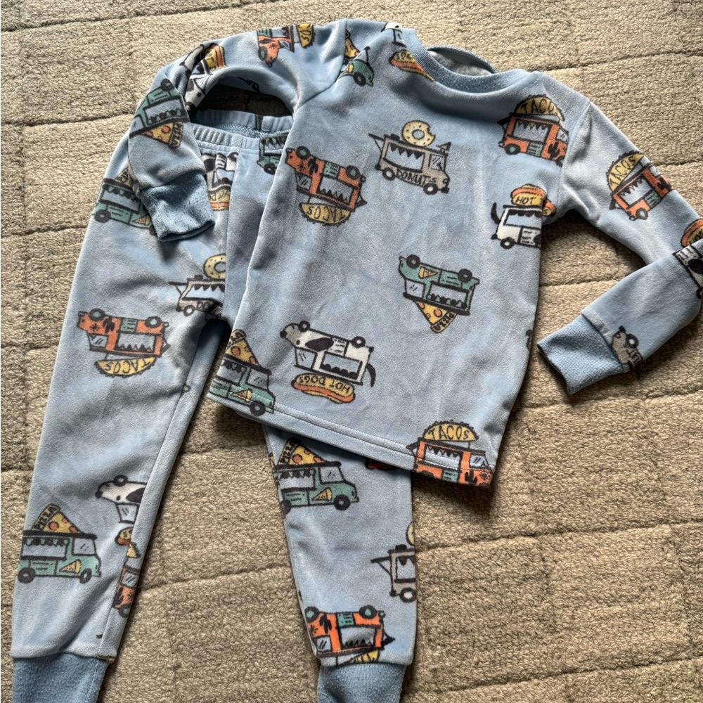 Blue Kids Food Truck Pajama Set 2T